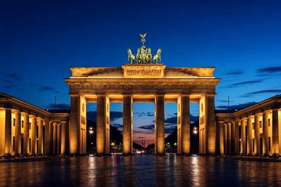 Brandenburger Tor in Berlin bei Nacht
